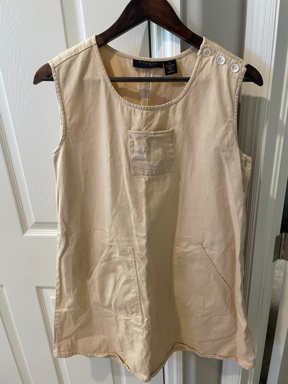 VTG Butter yellow 90s thick 100% cotton Dress